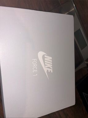 Nike Light Gray Force 1 Box with White Logo